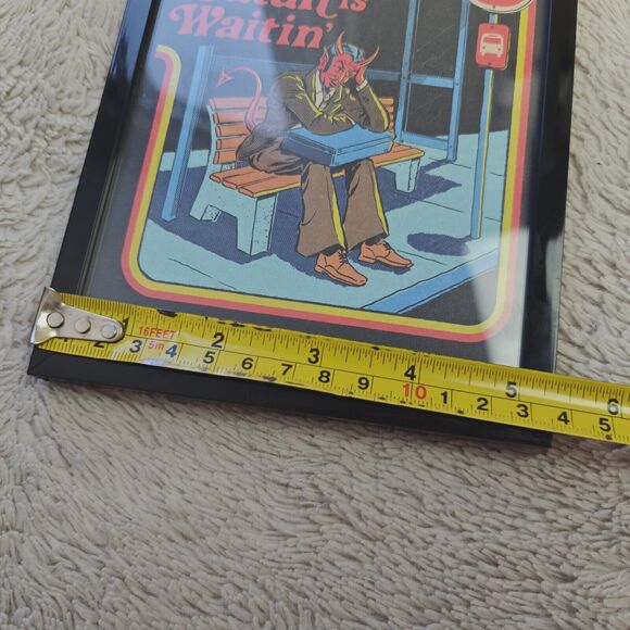 Steven Rhodes Satan Is Waiting Print 7.5"x5.5" Framed Home Decor Halloween - Picture 4 of 4